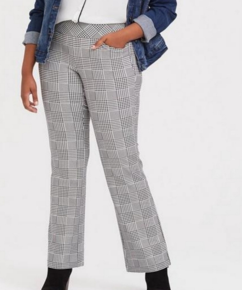 Women's Black and White Plaid Pants